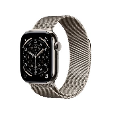 Apple Watch Series 11 (2025) Cell 42mm Titanium Natural Case with Natural Milanese Strap
