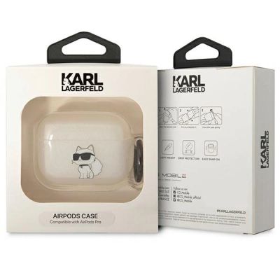 3. Karl Lagerfeld KLAPHNCHTCT Airpods Pro cover transparent Ikonik Choupette