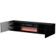 2. LARA TV cabinet 183x35x37 black matt + black fireplace