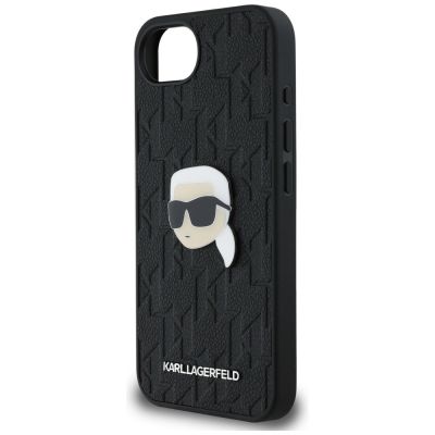 6. Karl Lagerfeld Monogram Karl Head Pin iPhone 16e Case - Black