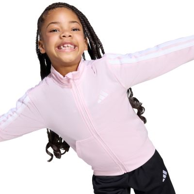 4. adidas Essentials Climacool Pink and Black Kids Tracksuit JX8771