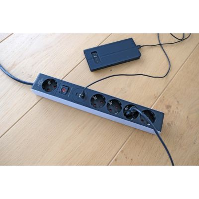 3. Brennenstuhl 1159780615 1.5 m power strip 5 x network sockets Indoor Black, Gray