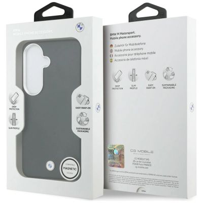 8. BMW Sign Metal Logo MagSafe Case for Samsung Galaxy S26+ - Black