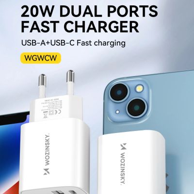 6. Wozinsky WGWCW USB-A USB-C 20W Wall Charger - White