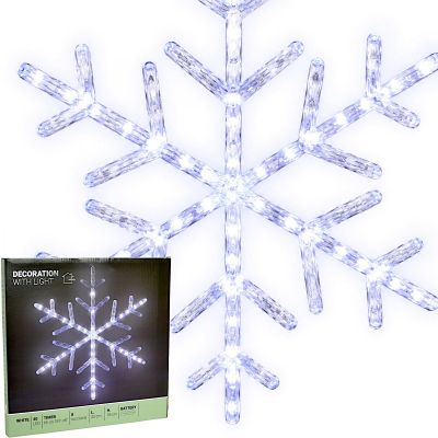 SNOWFLAKE DECORATIVE HANGING 40LED WHITE