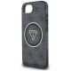 6. Guess IML Metal Glitter 4G Circle Triangle MagSafe Case for iPhone 16e - Black