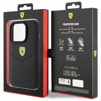 8. Ferrari Quilted Metal Logo case for iPhone 15 Pro - black