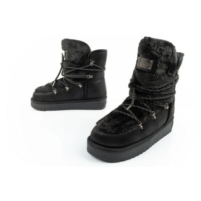 8. D.Franklin women's winter snow boots, fashionable fur lining, black