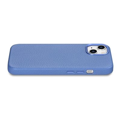 10. iCarer Litchi Premium Leather Case iPhone 14 Plus Magnetic Leather Case with MagSafe Light Blue (WMI14220711-LB)