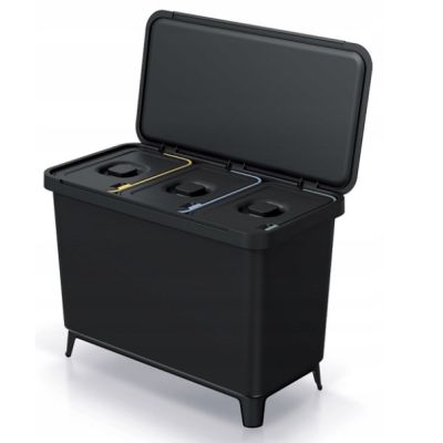 KEDEN SYSTEMA WASTE BIN 3x10L - BLACK RECYCLING