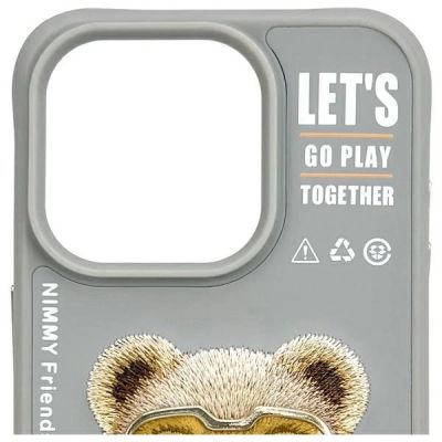 6. Nimmy Cool&Cute 2.0 Bear Case for iPhone 15 Pro - Gray