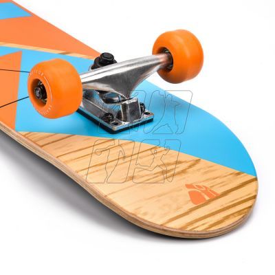 8. METEOR WOODEN SKATEBOARD orange/blue