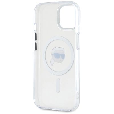 7. Karl Lagerfeld IML Metal Karl Head MagSafe Case for iPhone 15 Plus White