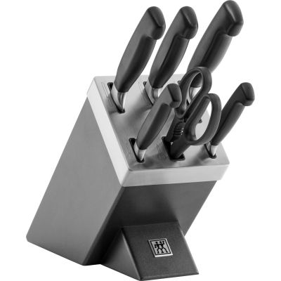 29. ZWILLING Four Star 35148-507-0 Self-Sharpening Knife Set, 7 Pieces, Gray