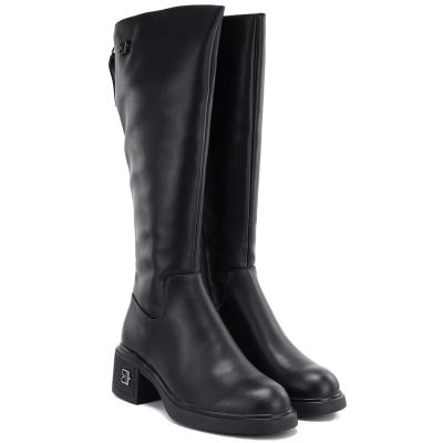 8. Women's leather ankle boots, black, Vinceza FIO27-67056