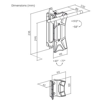 2. MACLEAN BIKE HOLDER / WALL HANGER, MAX LOAD 35KG, TILT ANGLE ADJUSTMENT, STEEL MC-171