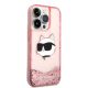 4. Karl Lagerfeld KLHCP14XLNCHCP iPhone 14 Pro Max 6.7" pink/pink hardcase Glitter Choupette Head