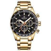 Men's Watch Giewont Chronograph Sapphire Gold Black GW9140-B4