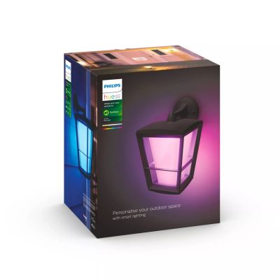 4. HUE Econic Black LED Wall Sconce 15W 2000-6500K 1150LM RGB WCA IP44 Aluminum/Glass