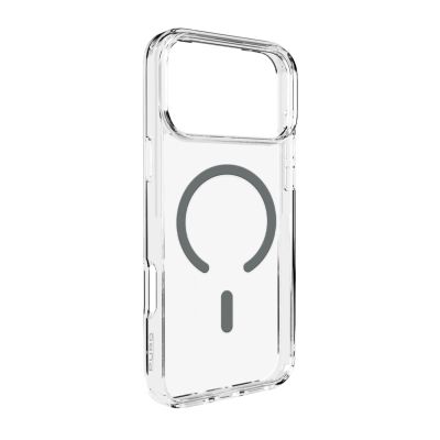 Puro Lite Mag TPU+PC Case Compatible with MagSafe for iPhone 17 Pro Max - Transparent with Gray Ring