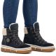 8. Rieker Y6347-14 Navy Blue Waterproof Leather Women's Ankle Boots