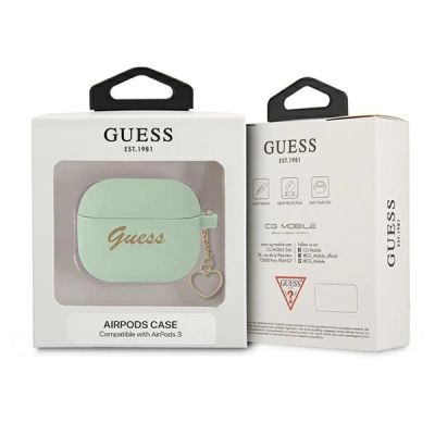 3. Guess GUA3LSCHSN AirPods 3 cover green/green Silicone Charm Heart Collection