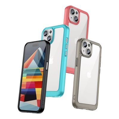 5. iPhone 15 Plus Outer Space reinforced case with a flexible frame - red