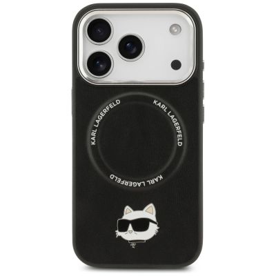 9. Karl Lagerfeld Choupette Pin MagSafe Case for iPhone 17 Pro Max - Black