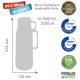 ROTPUNKT GLASS THERMOS CAPACITY 1.0 L, SHINY FOX (RUD