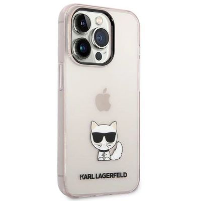 4. Karl Lagerfeld KLHCP14LCTTRI iPhone 14 Pro 6.1 "hardcase pink / pink Transparent Choupette Body
