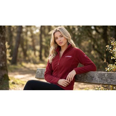 6. Geographical Norway TUG FZ BURGUNDY DB LADY 268 Women's Fleece Jacket (WA1716F/GN-BURGUNDY)