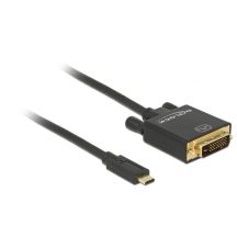 DeLOCK 2m, USB-C/DVI 24+1 external usb graphics card 3840 x 2160 px Black