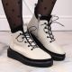 4. Filippo W PAW482 beige insulated leather platform ankle boots