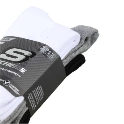3. Skechers 3pk Unisex Non Terry Crew S601102-107 White 43-46
