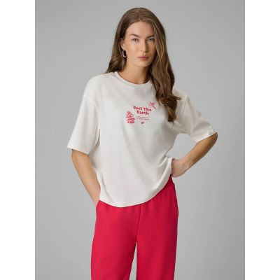 Women's regular printed T-shirt 4F 4FRSS26TTSHF3704-11S