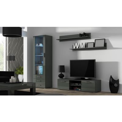 2. TV cabinet SOHO 140 gray/gray gloss