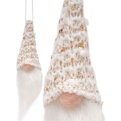12. DECORATIVE PENDANT SANTA CLAUS 11CM WHITE SEQUINS