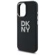 4. DKNY Liquid Silicone Metal Logo iPhone 16 Case - Black