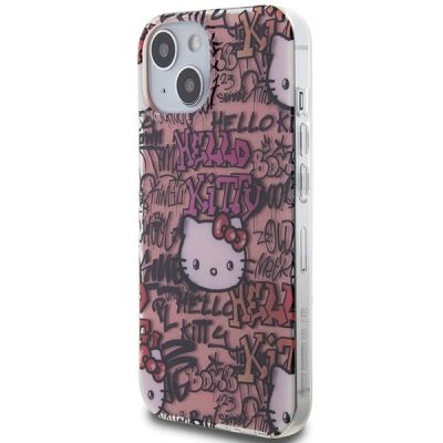 2. Hello Kitty IML Tags Graffiti case for iPhone 15 - pink