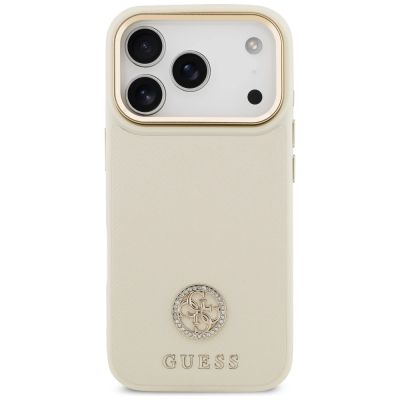 3. Guess Grained Strass Logo MagSafe case for iPhone 17 Pro - beige