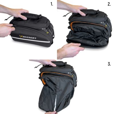 15. Wozinsky large bike rack bag 35l + rain cover black (WBB19BK)