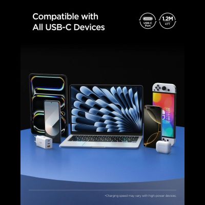 8. Spigen Essential EB24012CC USB-C / USB-C 240W 120cm Cable - Black