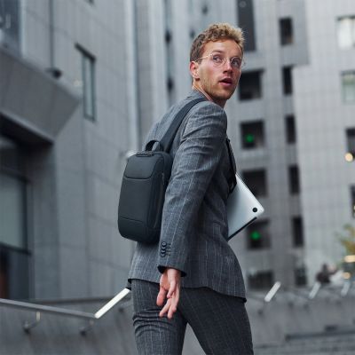 15. Wozinsky Premium Single Shoulder Anti-Theft City Backpack with Organizer and USB - Black