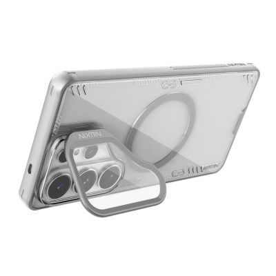 5. Nillkin Iceblade Prop Magnetic Case with Camera Cover and Stand Compatible with MagSafe for Samsung Galaxy S26 Ultra - Transparent Gray