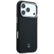 4. Mercedes Leather Semi Wrap Wood Effect MagSafe Case for iPhone 17 Pro - Black