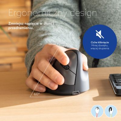 20. Ergonomic mouse R-Go Maus HE ergonomisch rechts Bluetooth mittel schwarz/sil retail