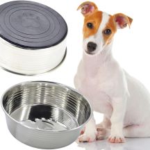 Stainless Steel Dog and Cat Bowl, 17 cm, with Rubber Base – DOGS COLLECTION
