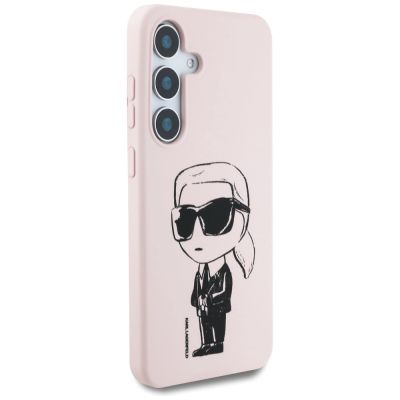 4. Case Karl Lagerfeld Silicone Graffiti Ikonik Printed Logo MagSafe Samsung Galaxy S25 pink
