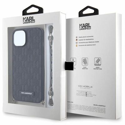 7. Karl Lagerfeld KLHCP14SSACKLHPK iPhone 14 6.1" black/black hardcase Saffiano Monogram Chain