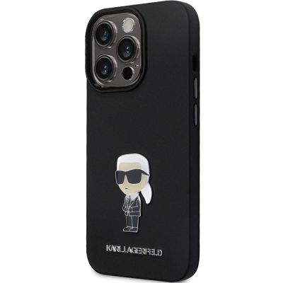 2. Karl Lagerfeld KLHCP13LSMHKNPK case for iPhone 13 Pro / 13 - black Silicone Ikonik Metal Pin